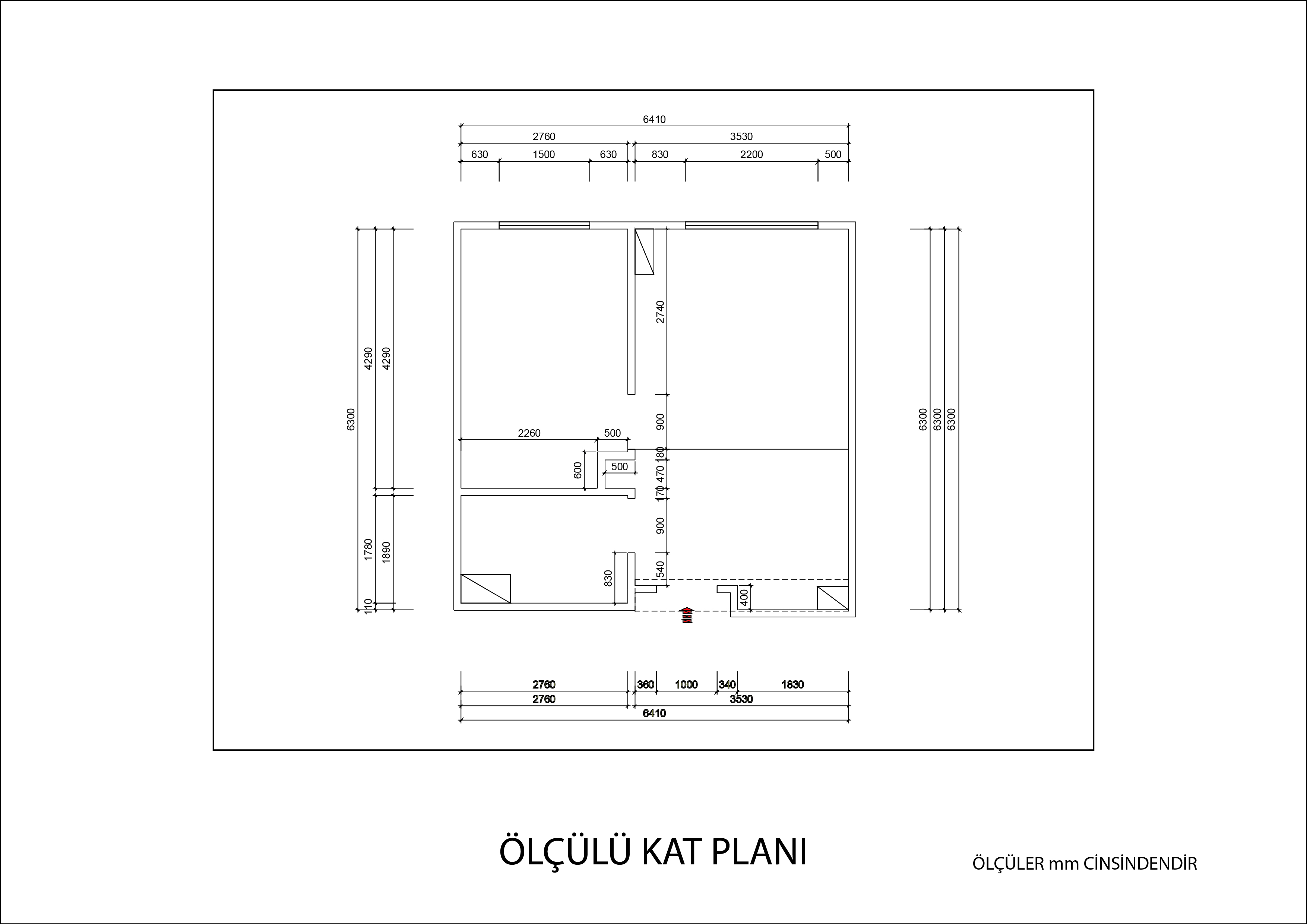 1+1 Daire - Plan
