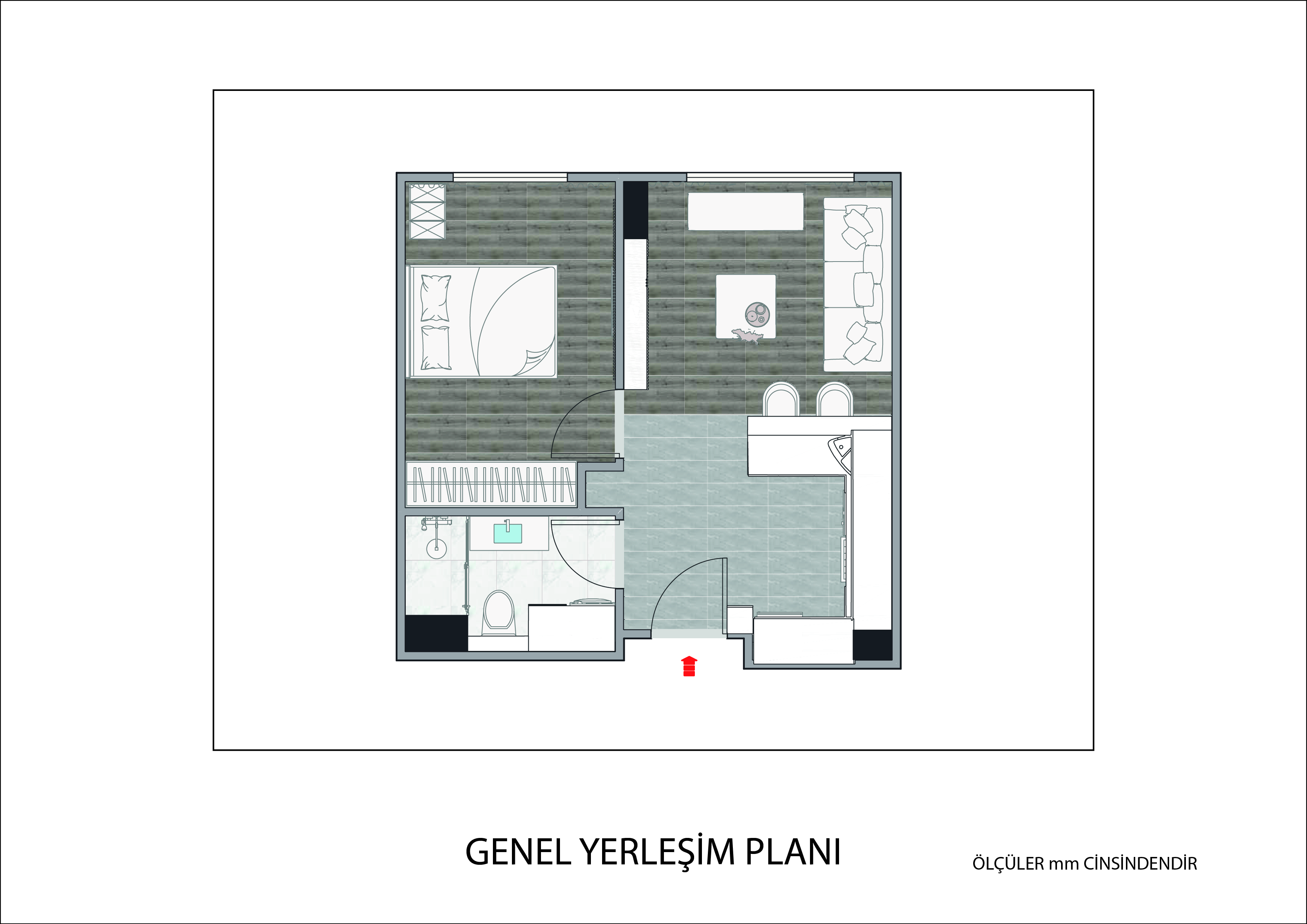 1+1 Daire - Plan
