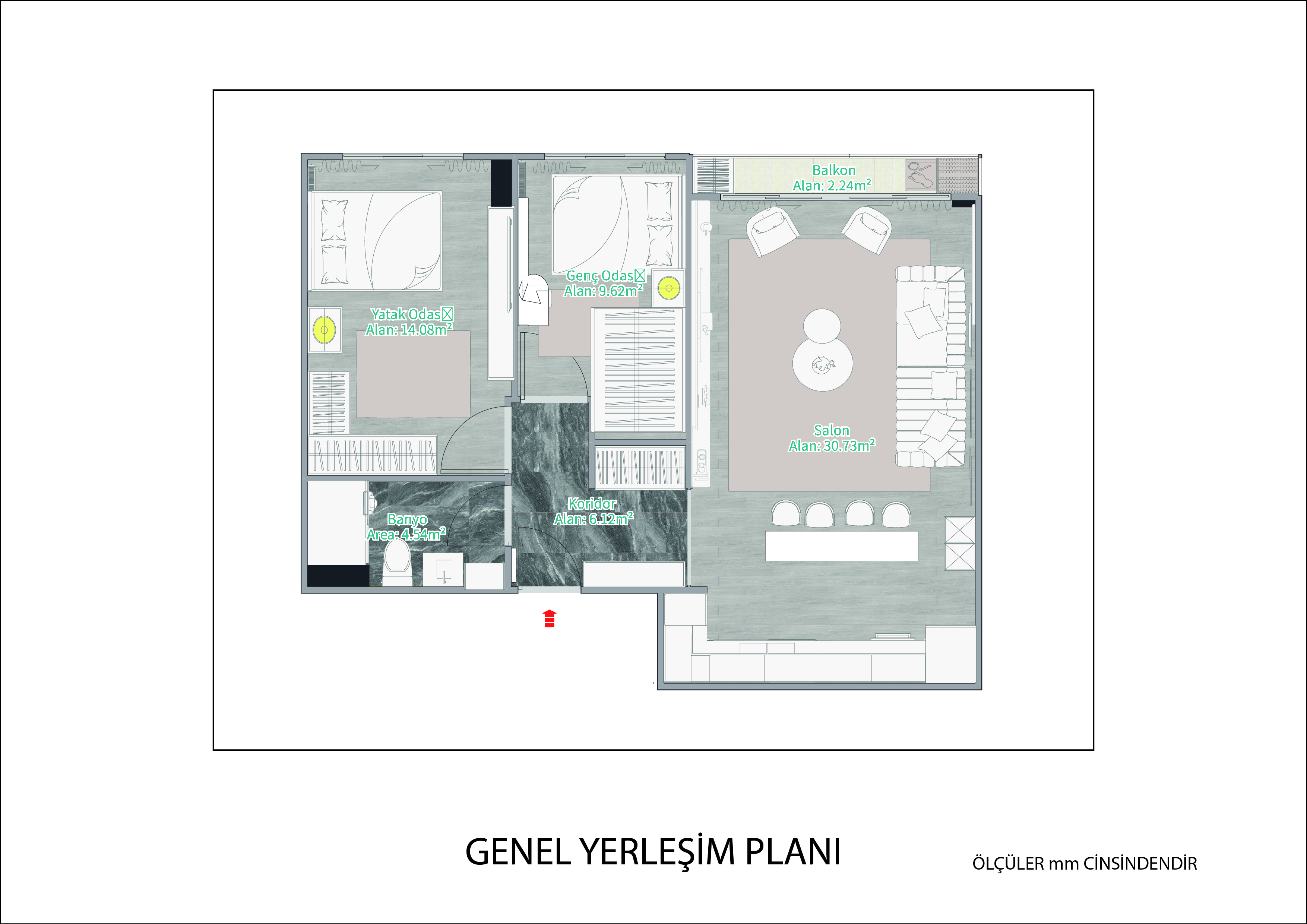2+1 Daire - Plan